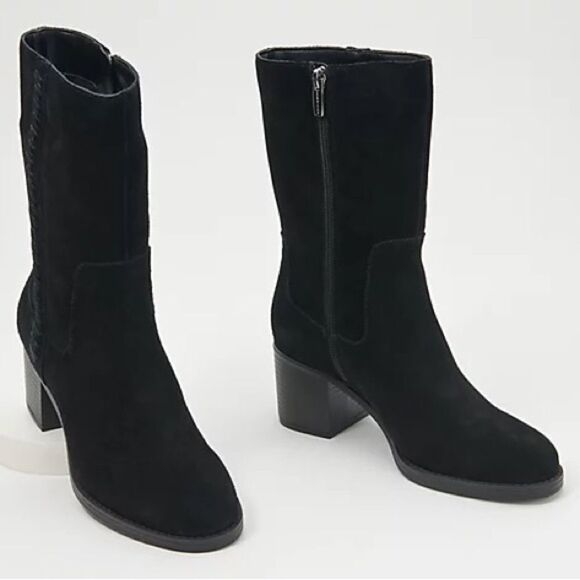 Vince Camuto Zelcinna Water-Repellent Mid-Shaft Suede Boots - Picture 3 of 8